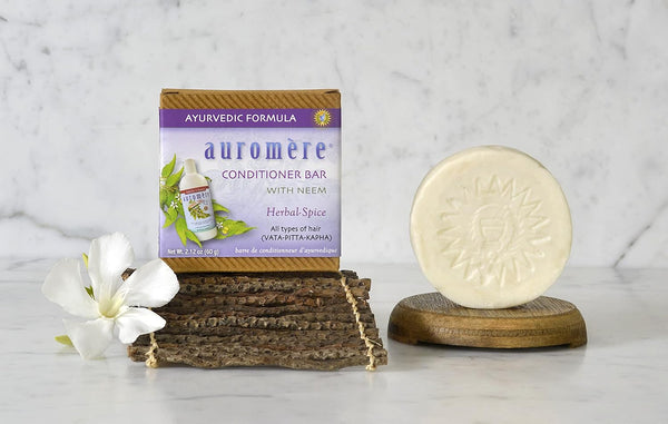 Auromere Ayurvedic Conditioner Bar for All Hair Types â Vegan, Non-Gmo, Deep Moisturizing, Nourishing Herbal Formula with Neem, Zero Waste,