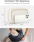 BAGSMART Electronics Organizer Travel Case, Cord Organizer for Women, Travel Cable Bag (Beige) A-Double Layer Beige