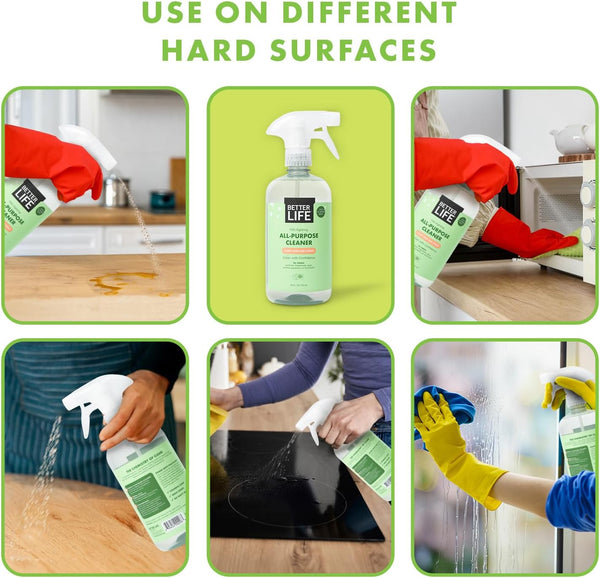 Better Life All Purpose Cleaner - Multipurpose Home and Kitchen Cleaning Spray for Glass, Countertops, Appliances, Upholstery & More -