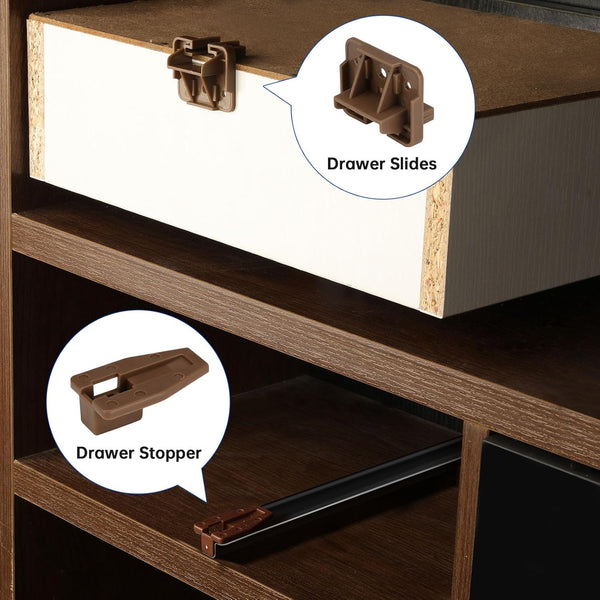 LONTAN DGSL01 Plastic Drawer Slides and Guides 2 Pack Drawer Replacement Part for Center Mount Cabinet Rails Plastic Guides for Dresser