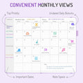 Undated Weekly Planner for 2025, Forvencer Simplified Weekly & Monthly Calendar Planner, Cute Daily Organizer Notebook, Agenda Journal to Track