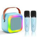 Mini Karaoke Machine for Kids Teen Adults, Kids Karaoke Machine with 2 Wireless Microphones and LED Lights Toys for Christmas Birthday Party,
