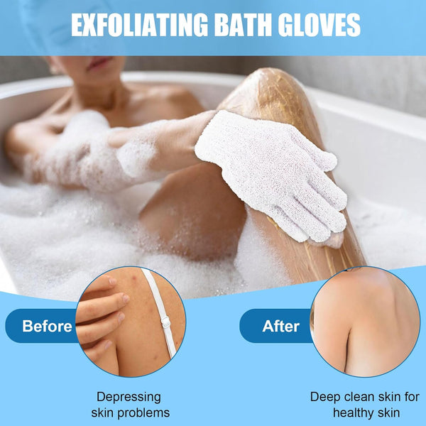 60Pcs Exfoliating Gloves Bulk, Scrub Gloves Exfoliating Body Scrubber Glove Exfoliator for Body Scrub Mitt, Bath Gloves for Shower Exfoliating