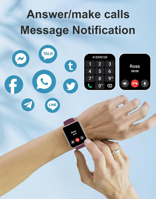 Smart Watches for Men Women (Answer/ Make Calls) Compatible with Iphone Android Phones, 1.85" Smartwatch Fitness Tracker with 100+ Sports Heart
