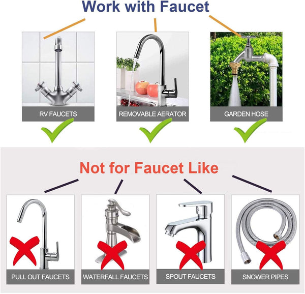 Garden Hose to Sink Faucet Adapter, 2 Pack Kitchen Sink Faucet Adapter Connect to Different Hoses, Brass Adapter for Female to Male and Male to
