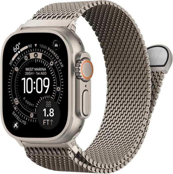Milanese Mesh Loop for Apple Watch Ultra 2 Band 49Mm 46Mm 45Mm 44Mm 42Mm 41Mm 40Mm 38Mm Men Women,Stainless Steel Metal Bands Magnetic Buckle
