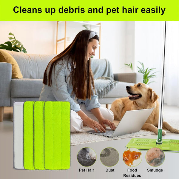 Replacement Microfiber Mop Pads for Libman Rinse 'N Wring Mop and Bucket System, Washable Reusable Wet & Dry Cleaning Refill Head for