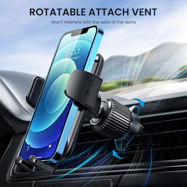 Qifutan Phone Mount for Car Vent [Upgraded Metal Clip] Cell Phone Holder Car Hands Free Cradle in Vehicle Car Phone Holder Mount for Smartphone,