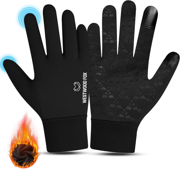 Winter Gloves Touchscreen Slightly Waterproof Thermal Warm anti Slip Running Cycling Gloves Windproof Glove with Elastic Cuffs for Men Women