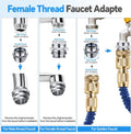 Brass Faucet Adapter, Kitchen Sink Faucet Adapter to Garden Hose, Multi-Thread Garden Hose Adapter for Female to Male, Chrome Finished