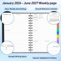 Daily Planner 2025-2026(July 2025 - December 2026) - 18 Month Planner with Tabs, Calendar Yearly Monthly Weekly Spiral Time Management, Flexible