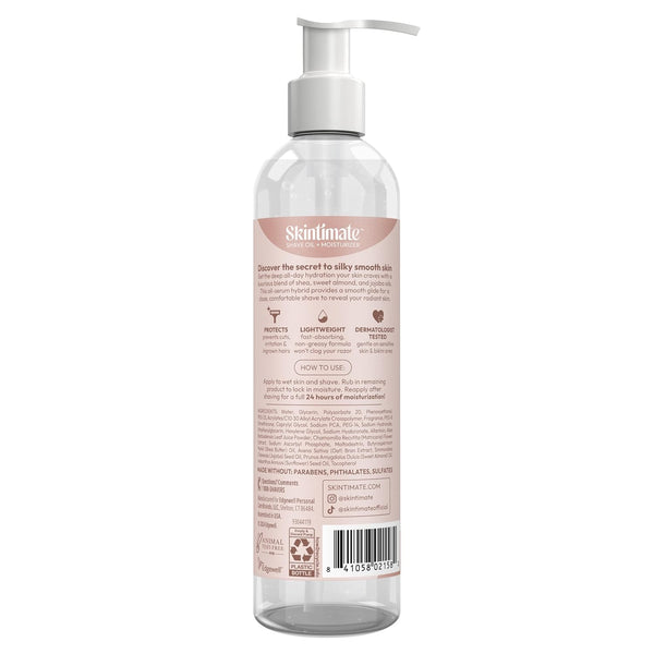 Skintimate 2-In-1 Shave Oil & Moisturizer, Coconut Bliss, 7.3Oz | Shaving Oil, after Shave for Women Bikini Area Moisturizer with Vitamin E and