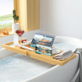 Luxury Bathtub Caddy Trayï¼Bamboo Bathtub Tray Caddy - Wood Bath Tray Expandableï¼Can Be Placed Book and Integrated Tablet Smartphone and Wine