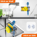 Sponge Holder Smiley Face, Sink Caddy for Kitchen Sink,Sponge Holder with 2 PCS Suction Cups/1 PCS Adhesive Strips, Designed for Sponge, Soap,