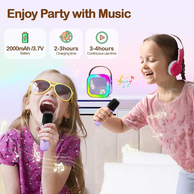 Shinepick Portable Karaoke Machine,Mini Wireless Karaoke Machine,With 2 Microphone,Bluetooth Karaoke Speaker,With Funny 