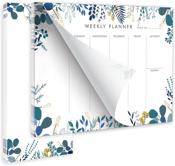 Weekly Planner Notepad Tear off Set of 2 Weekly Calendar Pad 52 Undated to Do List Notepad Sheets Desk Planner Planning Pads Productivity Tracker