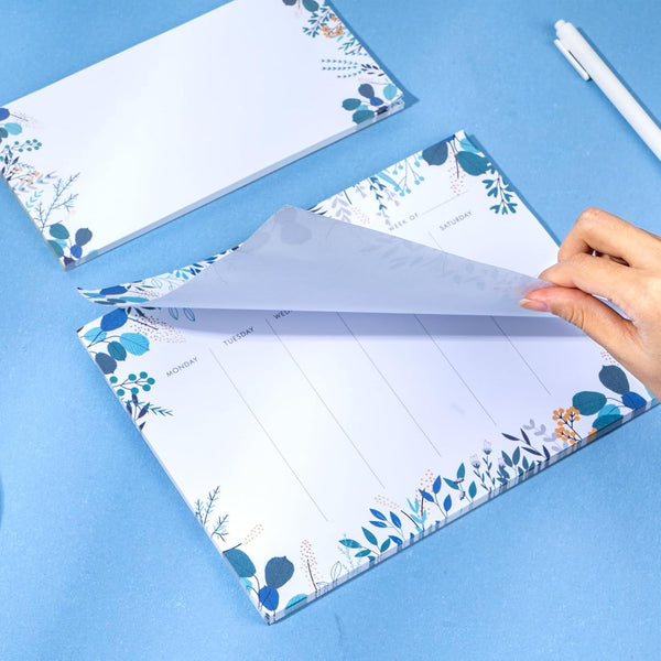 Weekly Planner Notepad Tear off Set of 2 Weekly Calendar Pad 52 Undated to Do List Notepad Sheets Desk Planner Planning Pads Productivity Tracker
