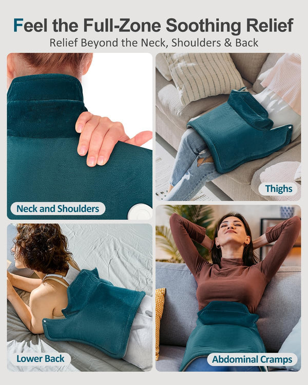 Heating Pad for Neck and Shoulder Pain Relief, Fathers Day Birthday Gifts for Dad from Daughter, Weighted Heated Wrap, 6 Heat Settings 2 Hours