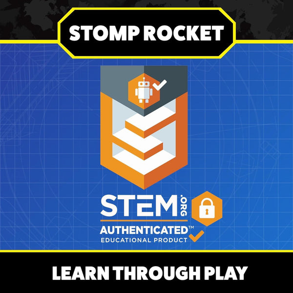 Stomp Rocket Jr Glow Rocket Launcher for Kids - 4 Glow-In-The-Dark Rockets - Outdoor Fun Toy Gift for Boys & Girls - STEM Soft Foam Blaster Set