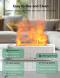 Flame Air Diffuser, Humidifier, Essential Oil Diffuser - 7 Colors, 180Ml Capacity (8 Hours), Noiseless Operation, Auto-Off Protection - Perfect