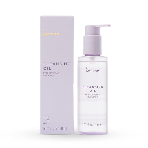 Karuna - Cleansing Oil with Prickly Pear for Clean Skin - Cleanses without Clogging Pores, Oil Based Cleanser, Travel Size Makeup Remover -