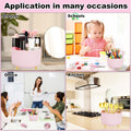 Pink Desk Organizers and Accessories 10Pcs Set with 360-Degree Rotating Pen Holder, Tape Dispenser, Stapler, Staple Remover, 1000 Staples, Tape,