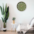 HZDHCLH Wall Clocks Battery Operated,12 inch Silent Non Ticking Modern Wall Clock for Living Room Bedroom Kitchen Office Classroom Decor (Olive