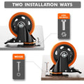 4 Inch Caster Wheels, Casters Set of 4, Heavy Duty Casters with Brake 2200 Lbs, Locking Industrial Swivel Top Plate Casters Wheels for Furniture