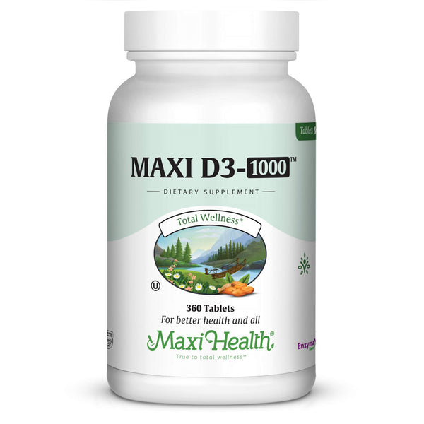 Maxi-Health Vitamin D3 1000 IU - for Healthy Muscle Function, Bone Health and Immune Support â 360 Tablets â Best Kosher Supplement for Adults
