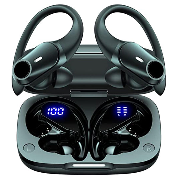 T59 Bluetooth Headphones Wireless Earbuds 72Hrs Playtime Wireless Charging Case Digital Display Sports Ear Buds with Earhook Premium Deep Bass