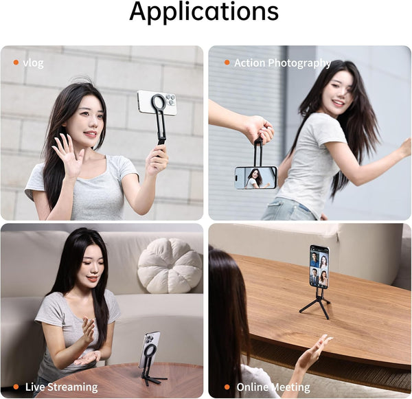 ULANZI MA30 Magnetic Phone Tripod Stand for Iphone - Aluminium Maglock Smartphone Mini Tripod Pocket Cell Phone Stand Dual-Sided Magnet Quick