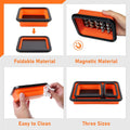 Tahoe Trails Magnetic Tray 3-Piece, Magnetic Parts Tray for Screws, Bolts, Nuts and Other Small Metal Parts and Tools, Tool Tray for Mechanics, Orange