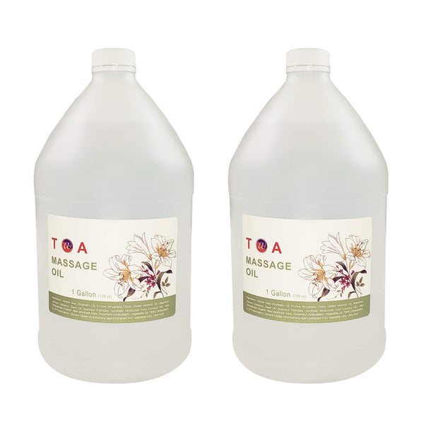 TOA Mineral Oil Body Spa Massage for Therapists Unscented Gallon Bottle (2 GLLONS)