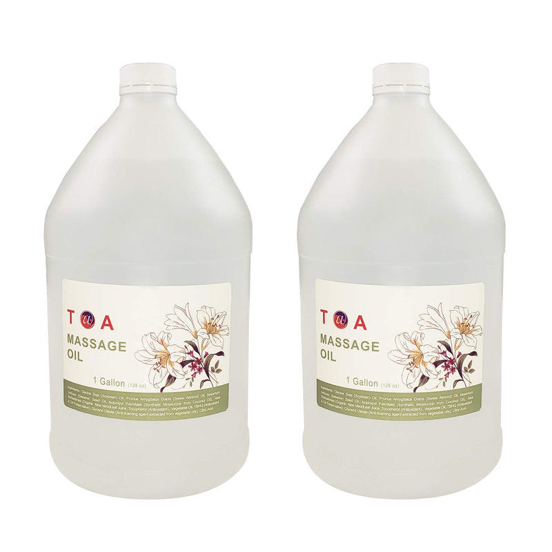 TOA Mineral Oil Body Spa Massage for Therapists Unscented Gallon Bottle (2 GLLONS)