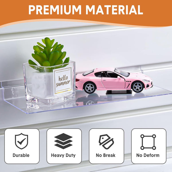 Maitys Hanging Slatwall Shelves Accessories Clear Slatwall Wire Shelf Shoe Shelves for Wall Retail Display Home Shoe Stores Boutiques Supplies,