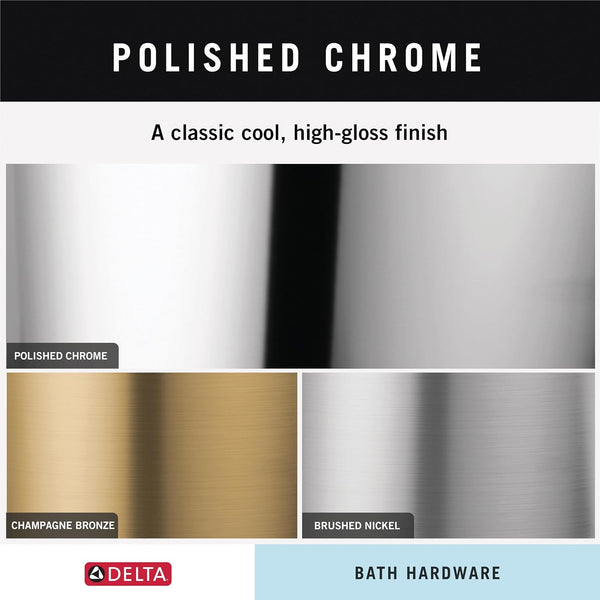 Delta Foundations (1-Pack) Hand Towel Holder Polished Chrome Towel Racks for Bathroom Wall round Towel Ring Holder for Bath Towel Hanger for