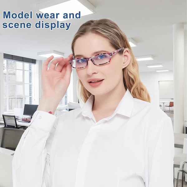 VIDEBLA 5 Pack Computer Reading Glasses Men and Women anti Eyestrain Blue Light Blocking Glasses for Reading (5 Mix-2, 1.75)