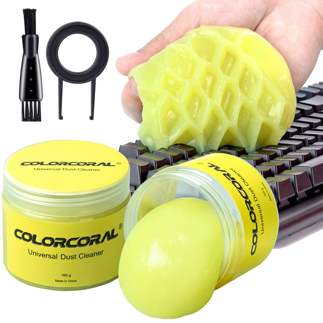 COLORCORAL 2Pack Keyboard Cleaning Gel Set Universal Dust Cleaner for PC Keyboard Cleaning Car Detailing Slime Laptop Du