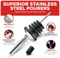 48 Pack Stainless Steel Bottle Pourers for Alcohol, Liquor, and Wine - Bar Accessories, Spouts for Bottles and Dispensers