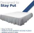 Martex Queen Ruffle Bed Skirt | Easy Fit Bed Skirts | Microfiber Bed Skirt | 15 Inch Drop | Hotel Quality Bedskirt | Grey