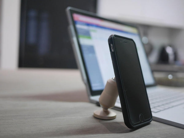The Original Dual Magnetic Movable Phone Holder and Tablet Mount (Matte Black)