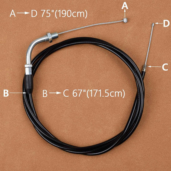 7/8" Twist Throttle Accelerator Handle Grips, 75" Throttle Cable with on off Switch for Mini Bike 49Cc 50Cc 80Cc 90Cc 110Cc 125Cc 212Cc Pit Bike