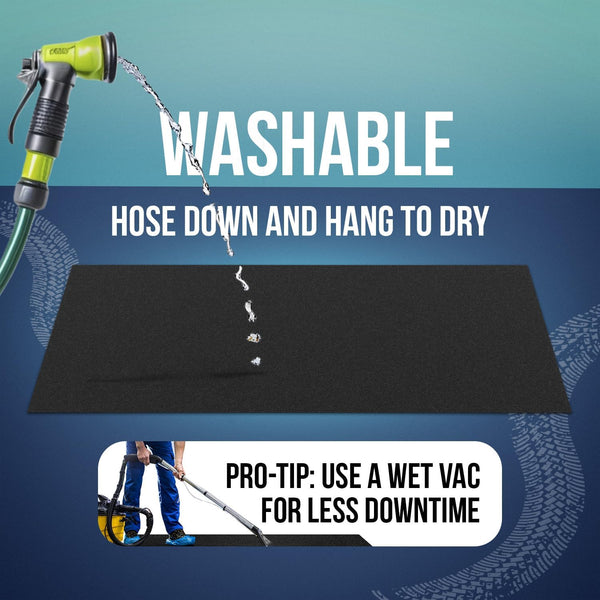 ITSOFT Garage Floor Mat for under Car 3X2.5 Feet, Oil Spill Mat & Mechanic Pad, Oil Drip Pan, Absorbent, Washable, Non Slip & Waterproof Garage Mats