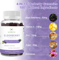 AFXMATE Sambucus Elderberry Gummies, Black Elderberry Gummy with Zinc and Vitamin C for Adults, Sugar Free Kids Multivitamin Gummies Immune
