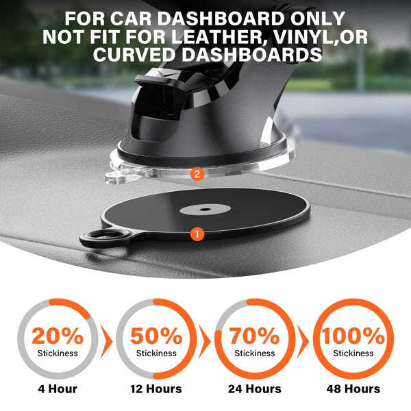 Apps2Car Dashboard Pad Mounting Disk for Suction Cup Phone Mount & Tom Tom Garmin GPS Suction Mount Sat Nav Dash Cam Holder Stick on Universal