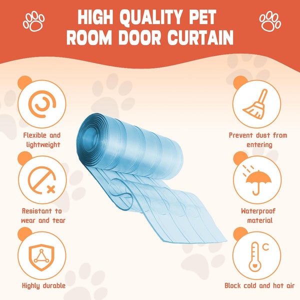 Dog Door Replacement Flaps, Doghouse or Kennel Door Flap, Pet Products and Supplies?Safe Plastic Vinyl Strip for DIY Doghouse or Cat Door (7.9 in