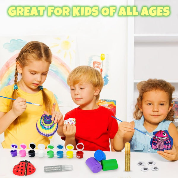 Nicmore Kids Sea Shell Art & Crafts: Glow in the Darkness Painting Kits Crafts for Age 4-6 4-8 8-12 Gift for Boys Girls Art Supplies Activities
