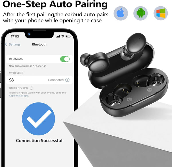 Kurdene Wireless Earbuds Bluetooth 5.3 in Ear Buds Light Weight Headphones,Deep Bass Sound,Built in Mics Headset,Clear Calls Earphones for Sports
