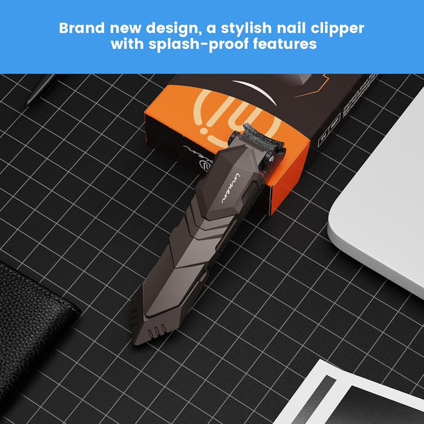 Nail Clippers for Men with Catcher â No Splash, Self-Collecting Premium Steel Clippers for Fingernails & Toenails, Ideal Gift & Grooming Gifts,