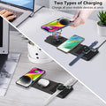 [Dual 15W] Foldable Fast Wireless Charger, 3 in 1 Travel Magnetic Wireless Charger, Wireless Charging Pad Compatible with Mag-Safe Charger for
